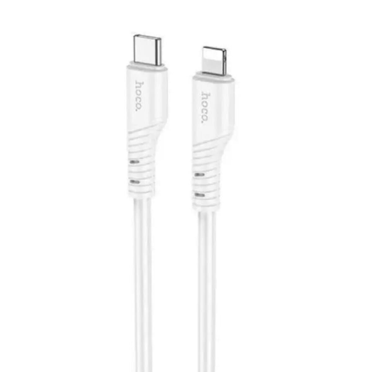 Кабель HOCO X97 Crystal color silicone charging data cable USB to Lightning 20W 2.4A 1m White