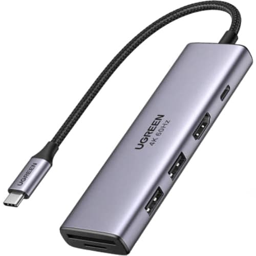 USB-хаб Ugreen CM511 USB3.1 Type-C to HDMI 4K60Hz USB 3.0х2 SD TF PD 100W 5-in-1 Grey (60383)