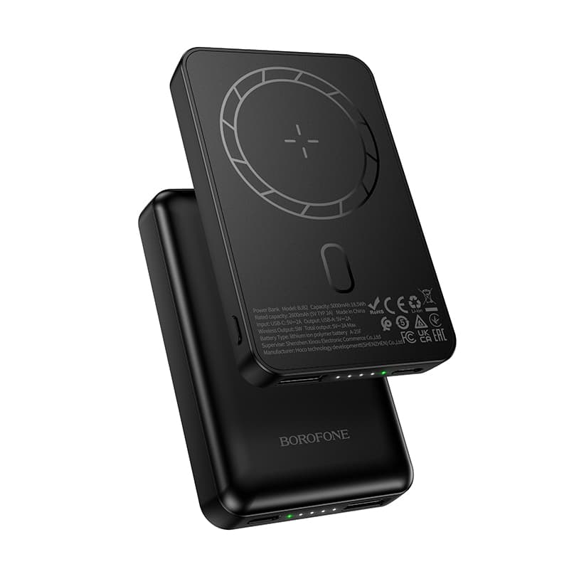Powerbank павербанк УМБ BOROFONE BJ82 Dawn magnetic 5000mAh 10W Black