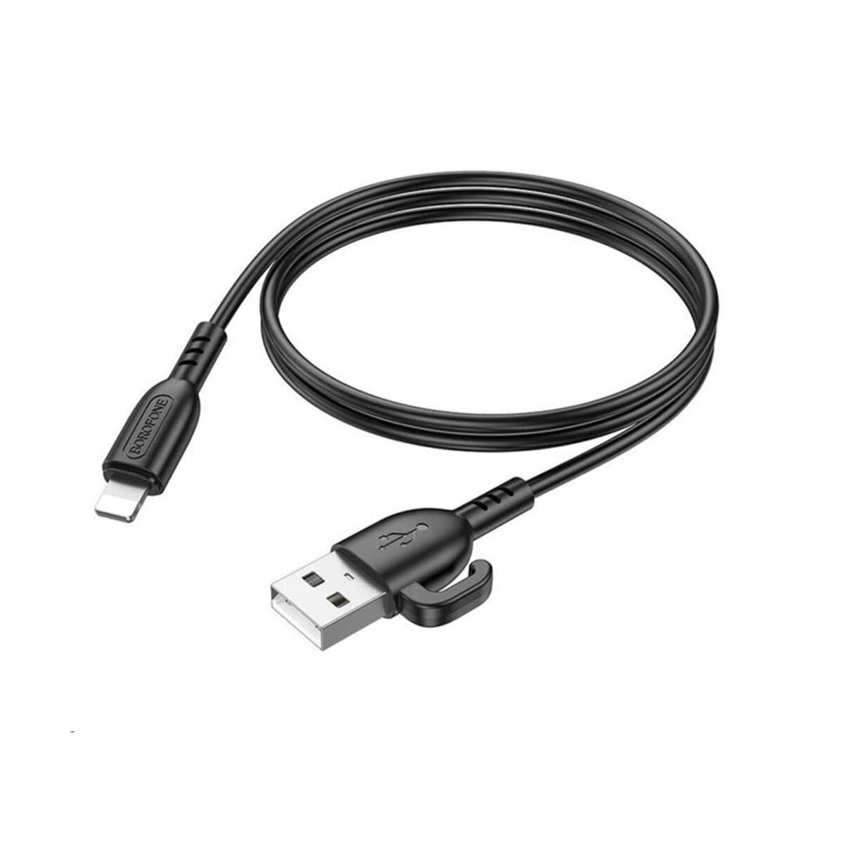 Кабель BOROFONE BX91 USB to Lightning 2.4A 1m PVC connectors Black