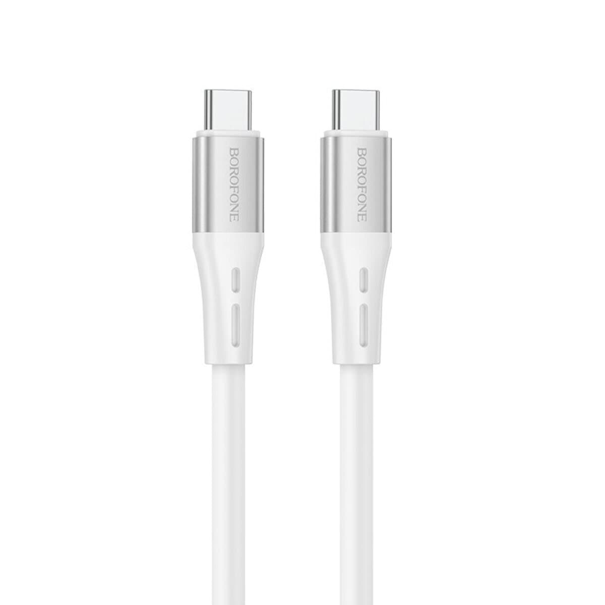 Кабель BOROFONE BX88 Solid Type-C to Type-C 60W silicone charging data cable 3A 1m White (BX88CCW)