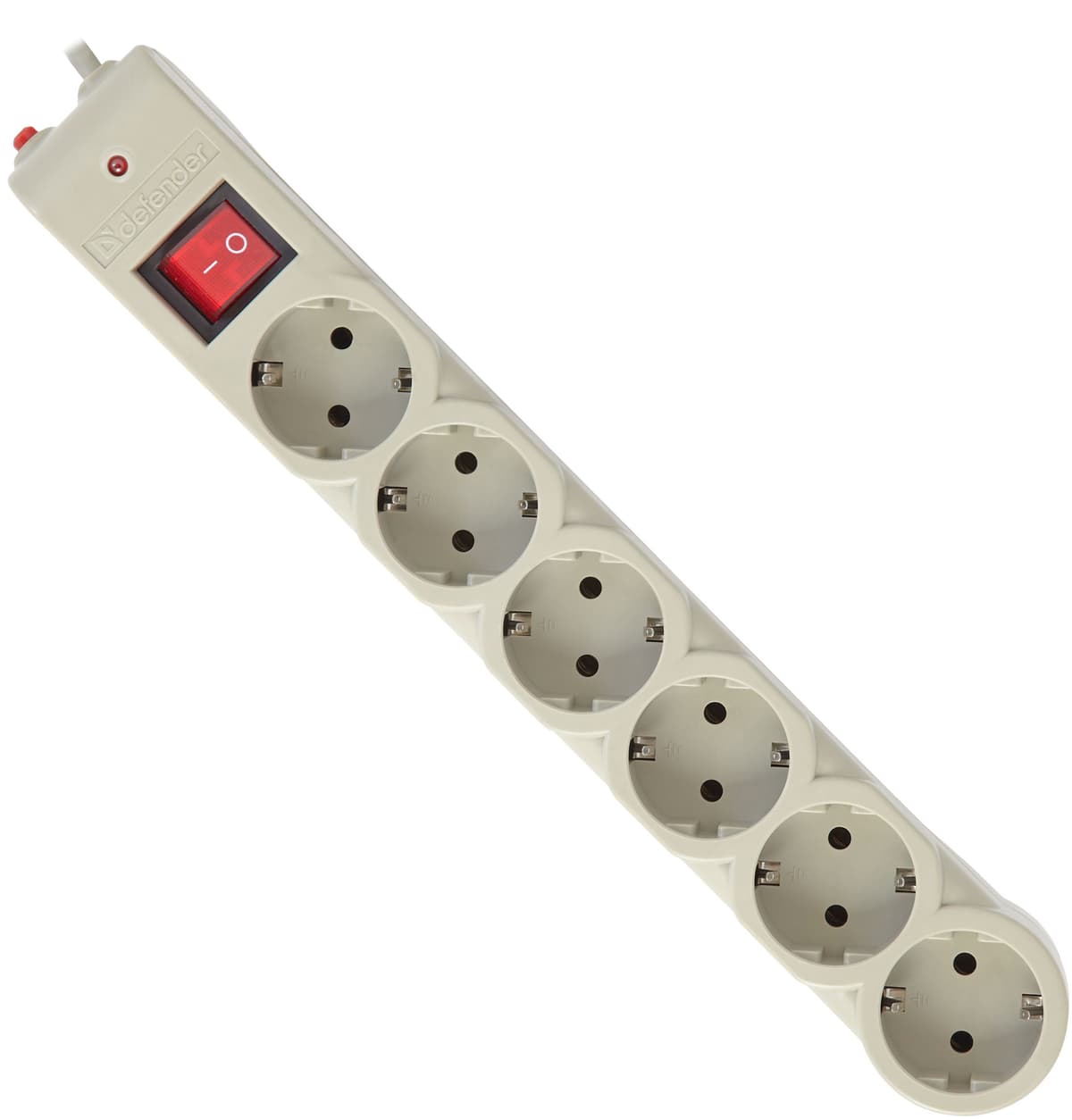 Мережевий фільтр подовжувач Power filtr 1.8м Defender DFS 601 6 розеток White (99406)