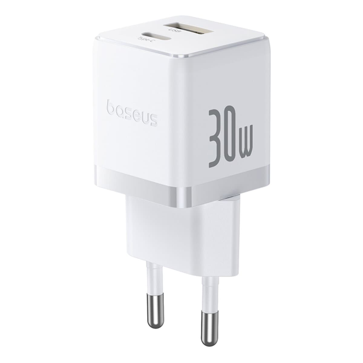 Зарядний пристрій Baseus Palm Fast Charger Type-C+USB 30W EU White (P1011160A213-00)