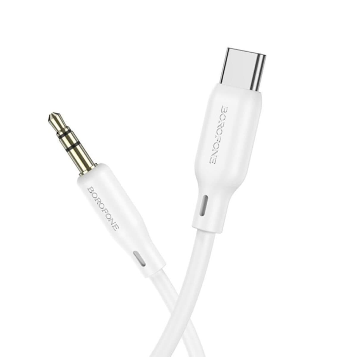 Аудіо-кабель BOROFONE BL18 AUX 3.5mm to Type-C silicone digital audio conversion cable 1m White (BL18CW)