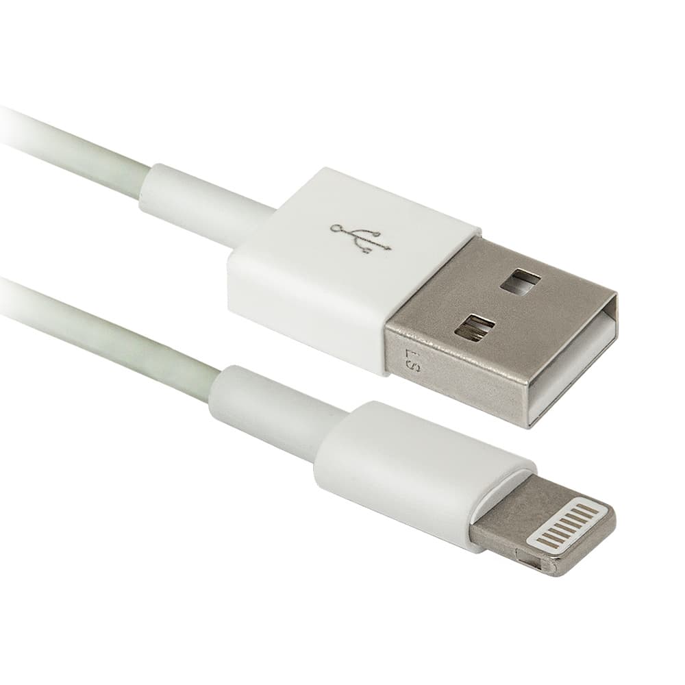 Кабель Defender ACH-01 для iPhone Lightning 1м USB White (87650)