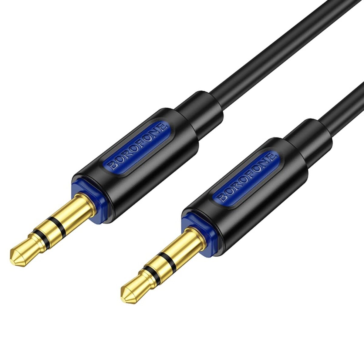 Аудиокабель BOROFONE BL20 True sound silicone audio cable AUX 3.5мм to AUX 3.5мм 1m Black