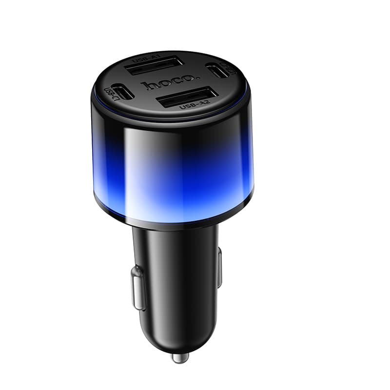 Автомобільний зарядний пристрій HOCO Z69 Vivido 24W 2xType-C 2xUSB car charger Black