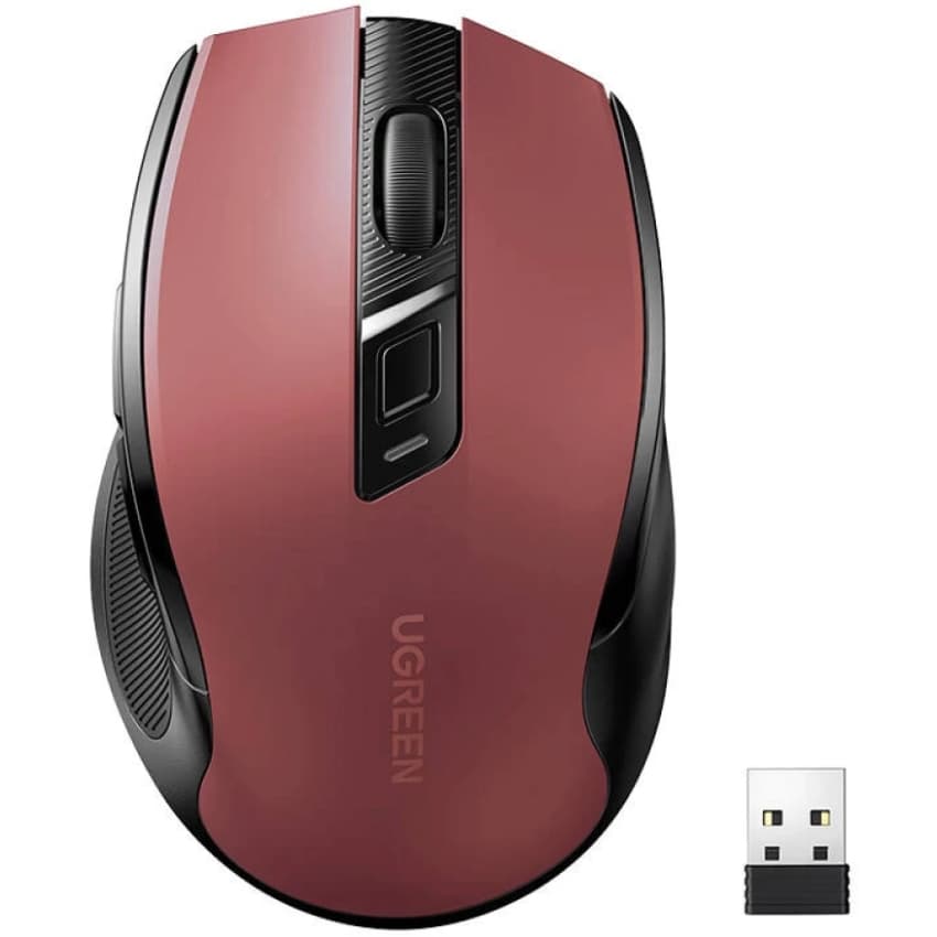 Бездротова мишка UGREEN MU006 Ergonomic 2.4GHz 4000dpi 5кн Silence Design Red (25752)