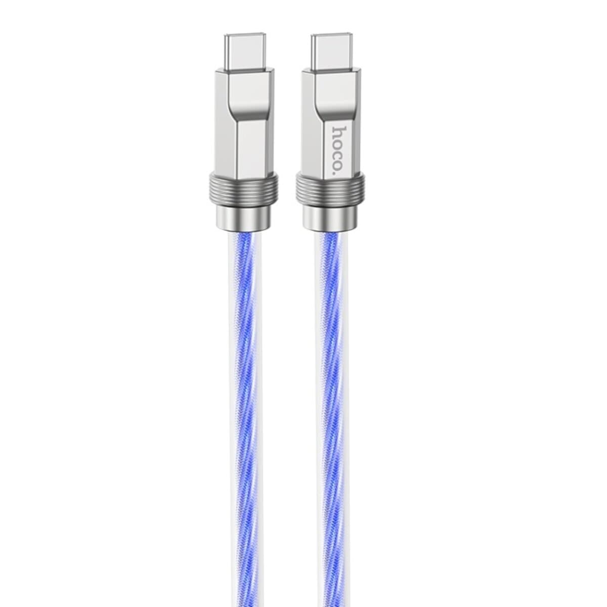 Кабель HOCO U113 Solid Type-C to Type-C 100W silicone charging data cable 1м 3А Blue