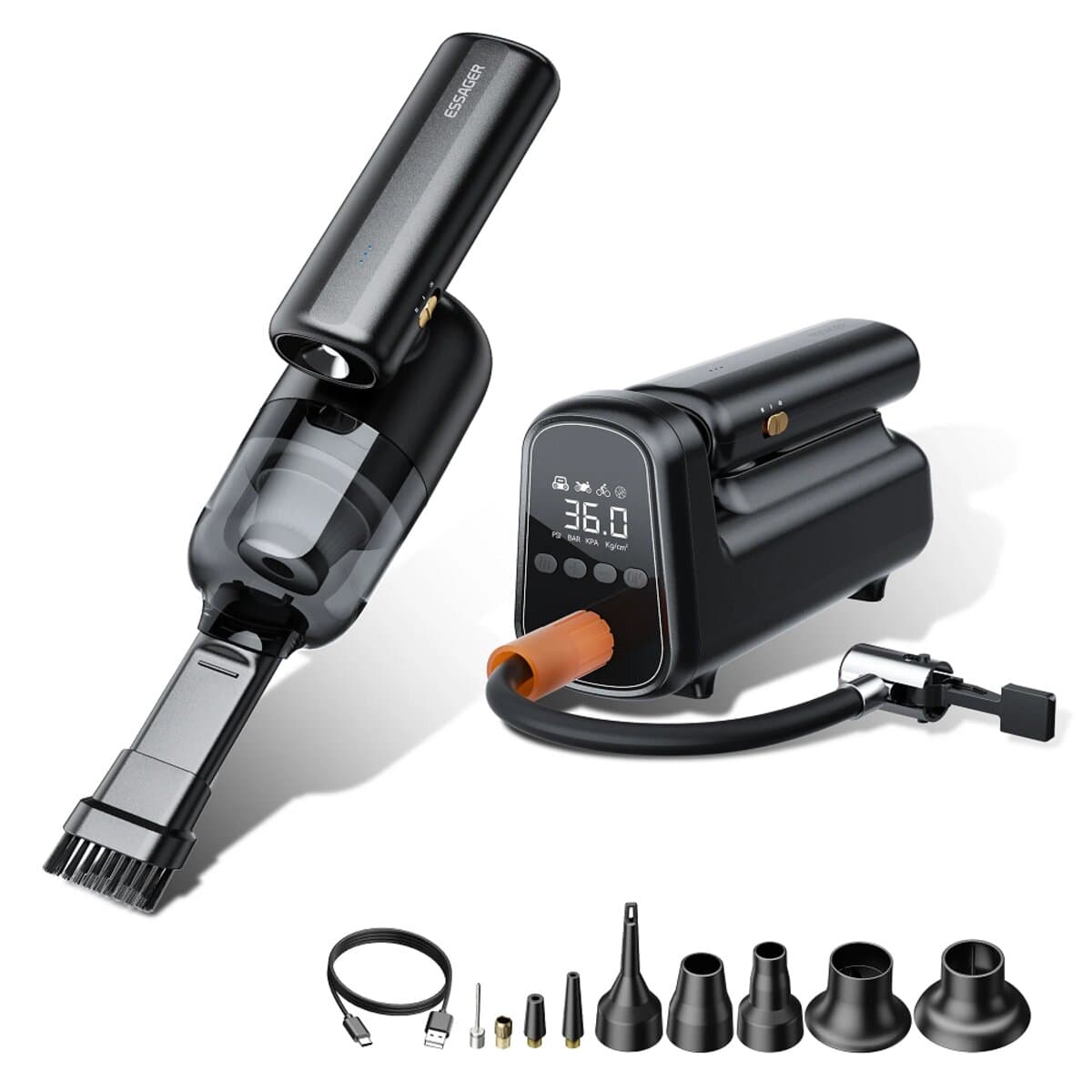 Автомобільний пилосос ESSAGER Geocentric Multi-Function Cordless Pump Vacuum Cleaner 4000mAh Black (EXD05-DX01-Z)