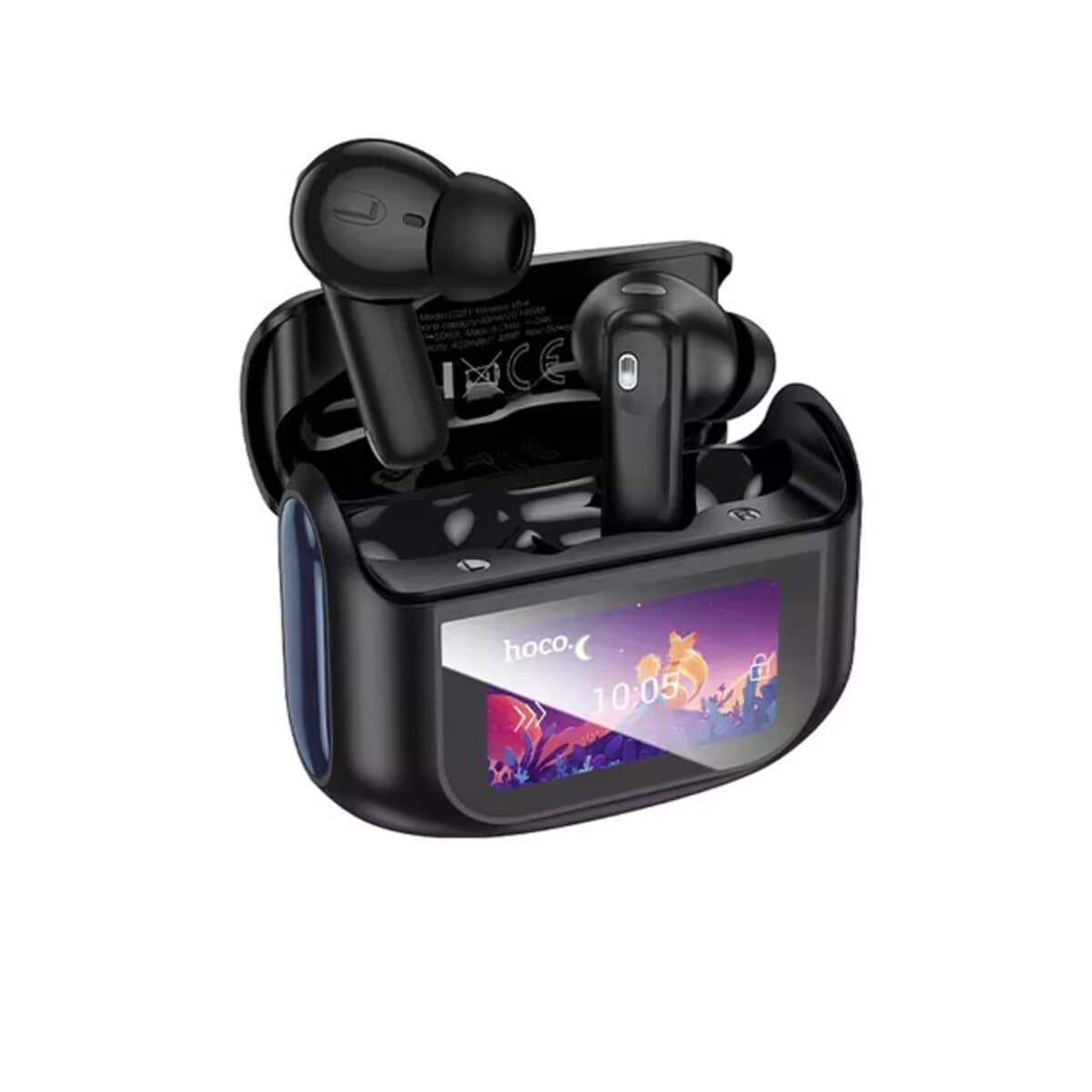 Бездротові навушники HOCO EQ21 Sandy true wireless ANC+ENC noise reduction touch screen BT5.4 headset 400mAh Black
