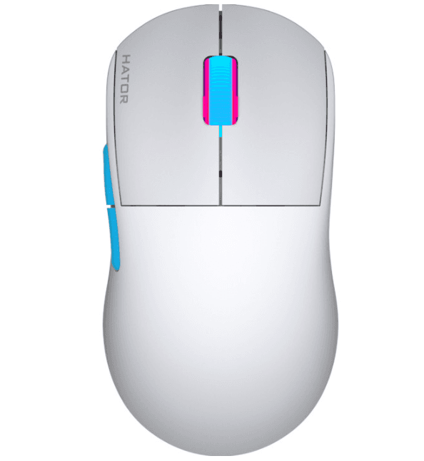 Бездротова ігрова мишка HATOR Quasar 2 PRO wireless 26000dpi USB White-Cyan (HTM561WC)