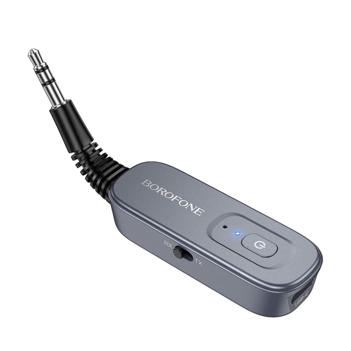 Bluetooth-ресивер BOROFONE BC51 Clear way AUX BT5.4 аудіоприймач/передавач 140mAh Metal Grey