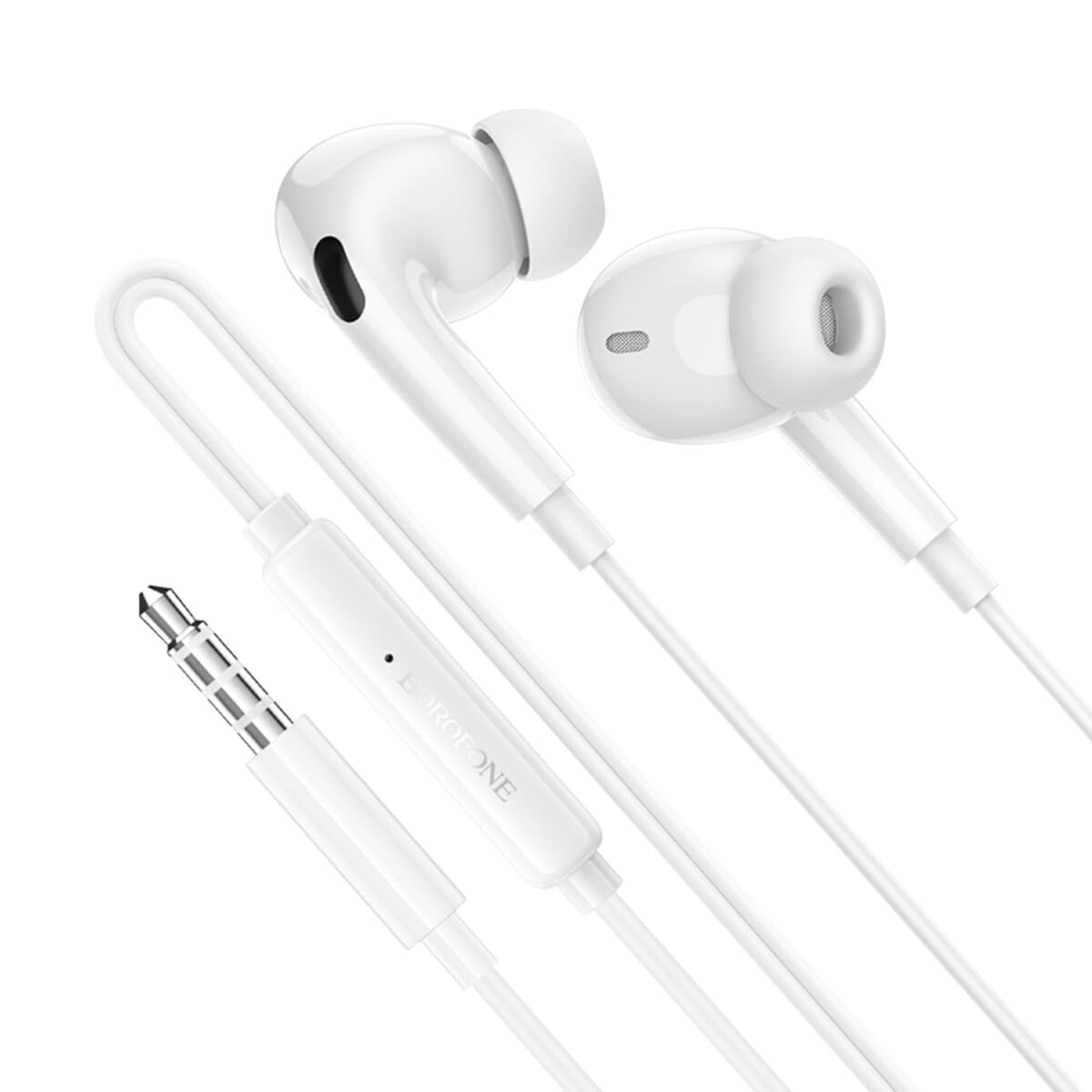Проводные наушники с микрофоном BOROFONE BM100 Pro Fuente universal earphones with mic 1.2m 3.5mm White