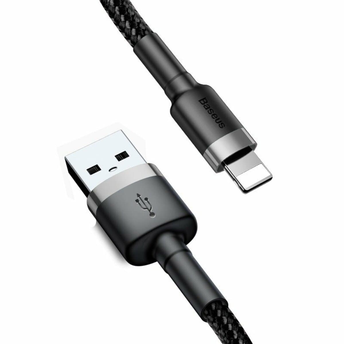 Кабель Baseus Cafule Cable USB to Lightning 2A 3м Black-Grey (CALKLF-RG1)