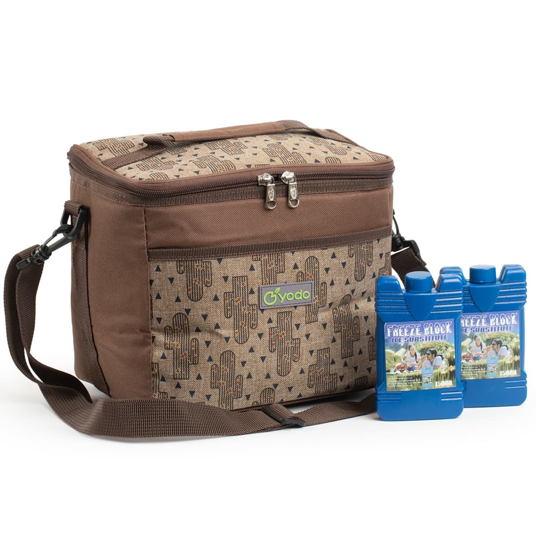 Сумка холодильник термосумка YODO 8L Cactus нейлон 600D + 2 акумулятори холоду Brown (YD210577)