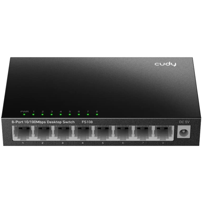 Комутатор Cudy FS108 8 портовий 10/100 Mbps Metal Switch Black (FS108_EU_V3.0)