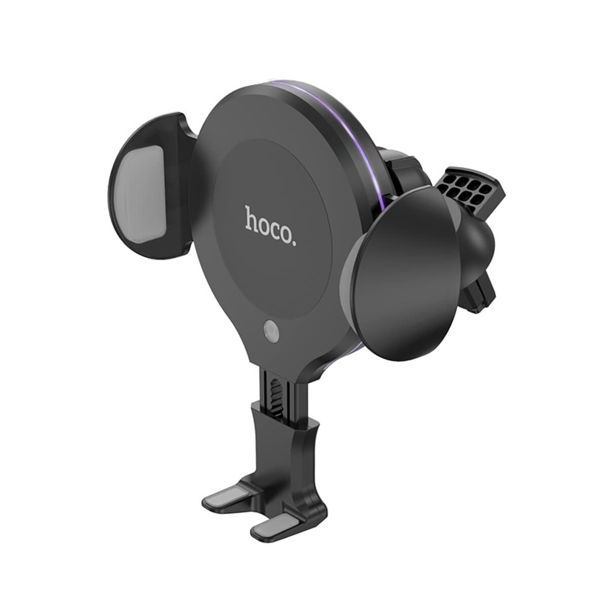 Держатель для телефона автодержатель с беспроводной зарядкой HOCO CA60 Aspiring infrared sensor wireless charging car holder Black