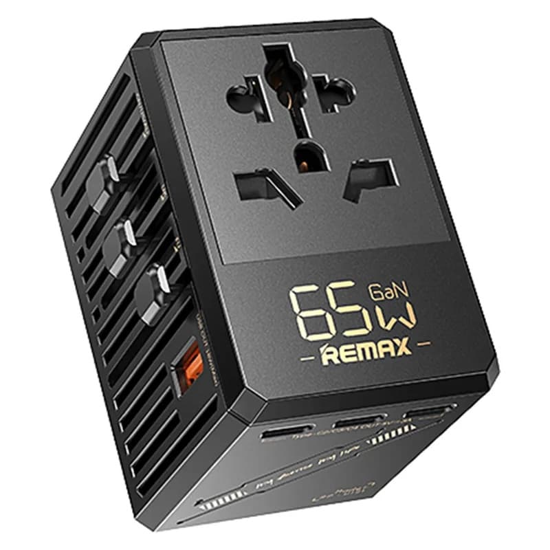 Зарядний пристрій REMAX RP-U191 65W 1xUSB 4xType-C Multifunctional GaN Fast Charger Black