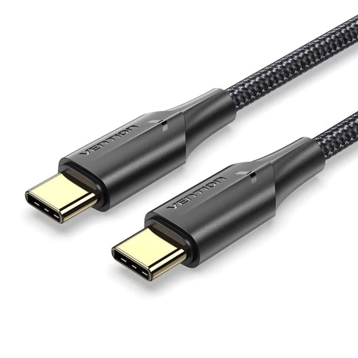 Кабель Vention Nylon Braided USB 2.0 Type-C to Type-C 3A Cable 2m LED Type Black (TAUBH)