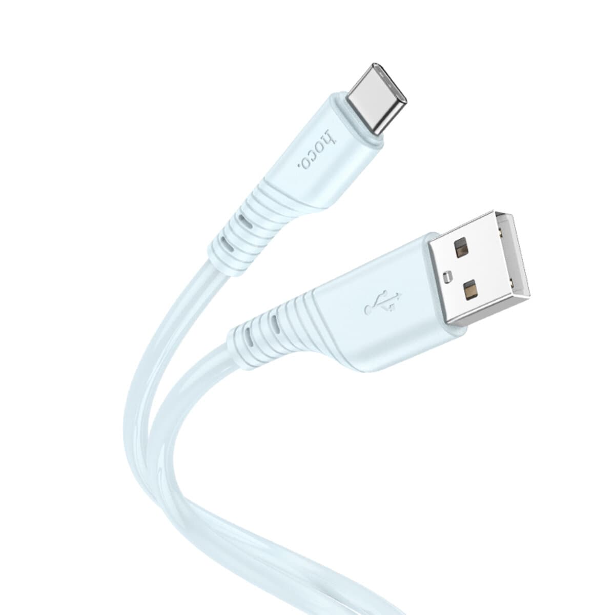 Кабель HOCO X97 Crystal USB to Type-C color silicone charging data cable 1m 2.4A Light Blue