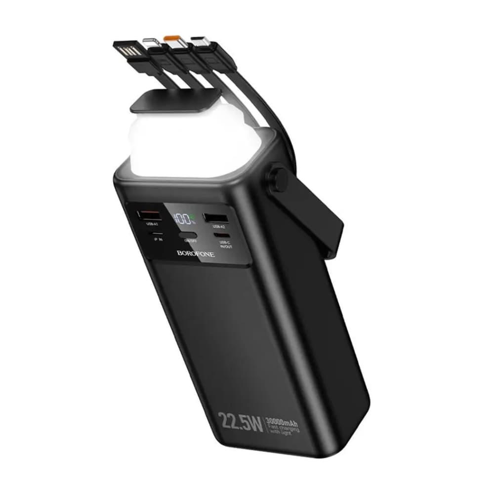 Powerbank павербанк УМБ BOROFONE BJ65 High 22.5W+PD20W+four-cables 30000mAh Black