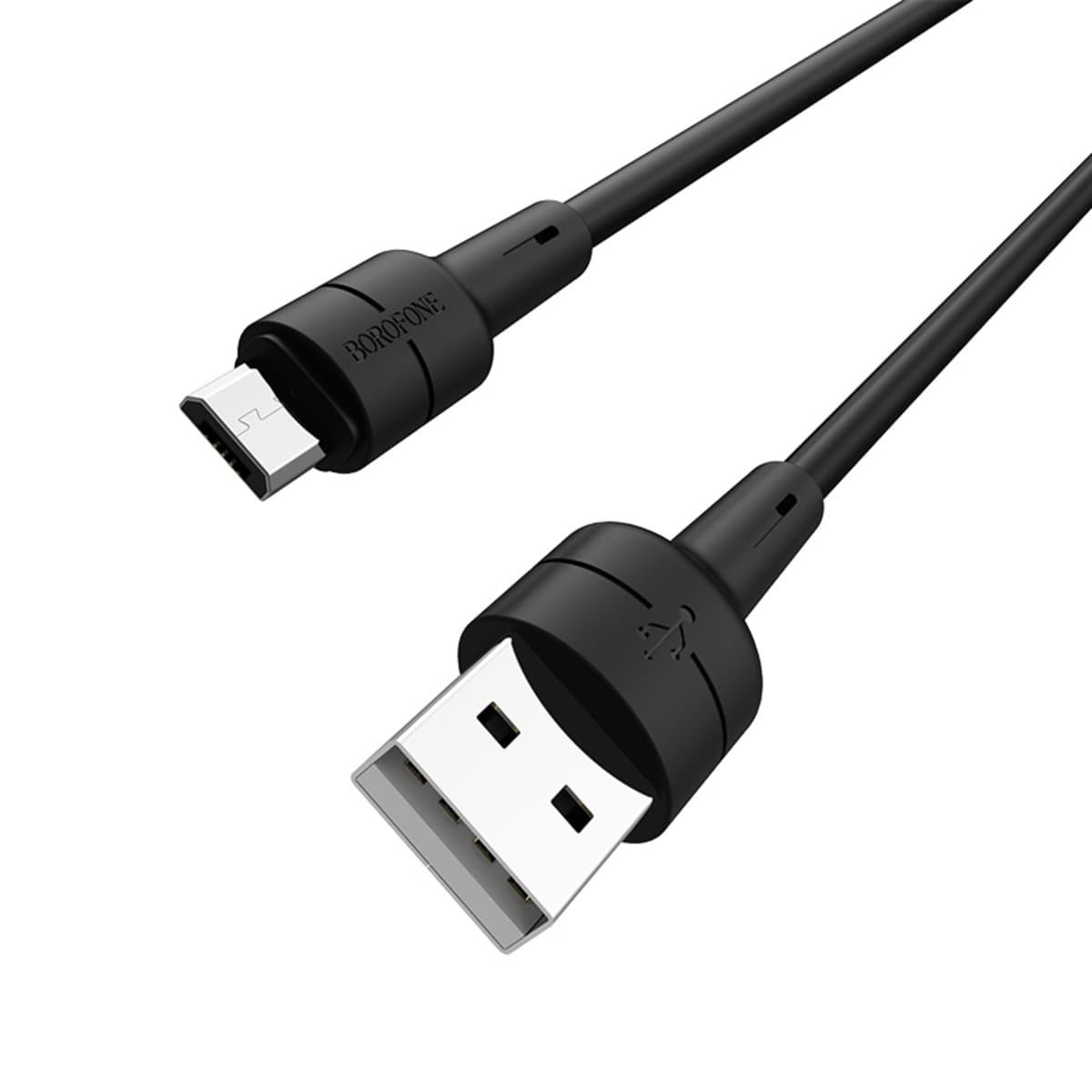 Кабель BOROFONE BX30 USB to MicroUSB 2.4A 1m silicone TPE connectors Black (BX30MB)