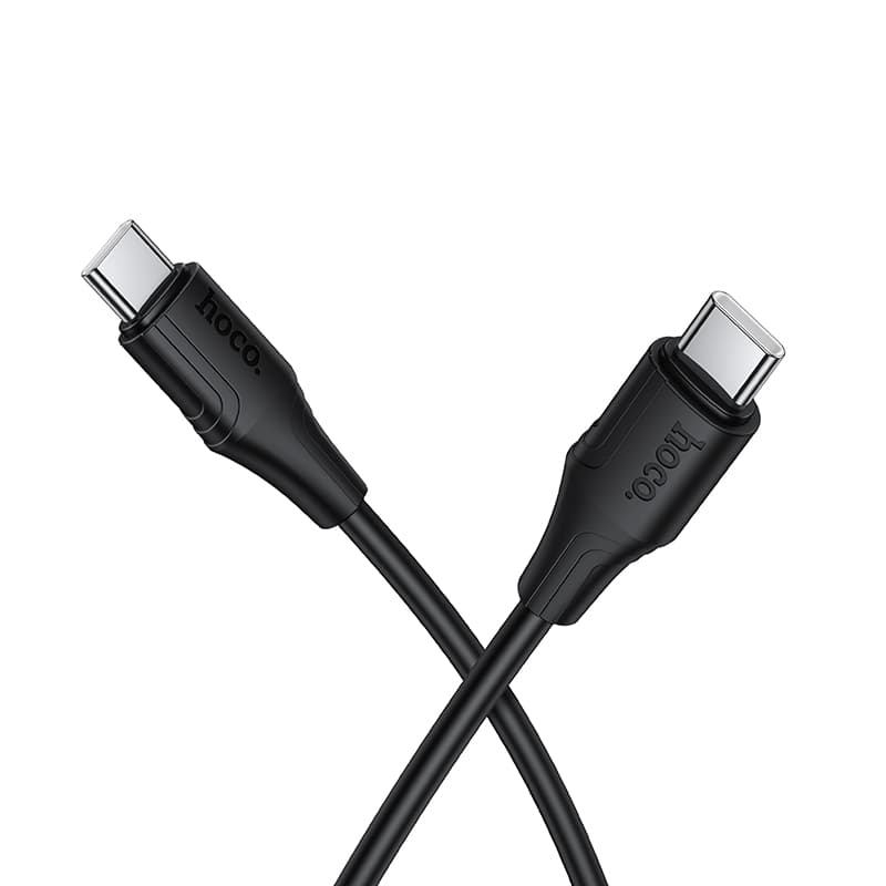 Кабель HOCO X124 Bien 60W 3A 1m silicone charging data cable Type-C to Type-C Black