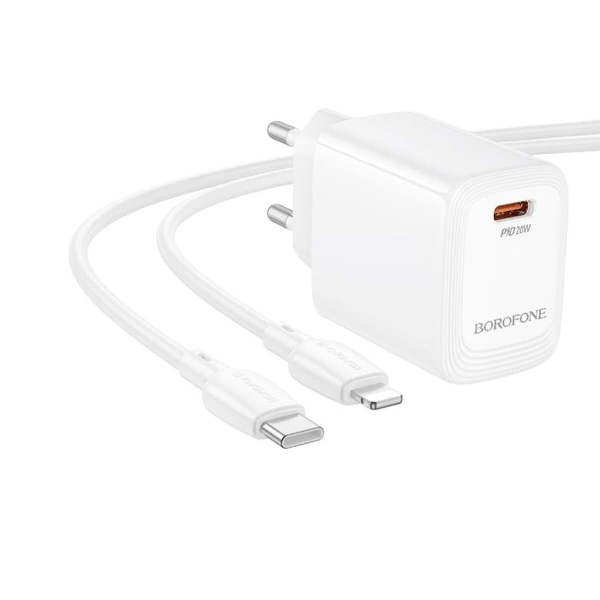 Зарядний пристрій BOROFONE BN26 Fuente single-port PD20W charger set Type-C to Lightning EU White