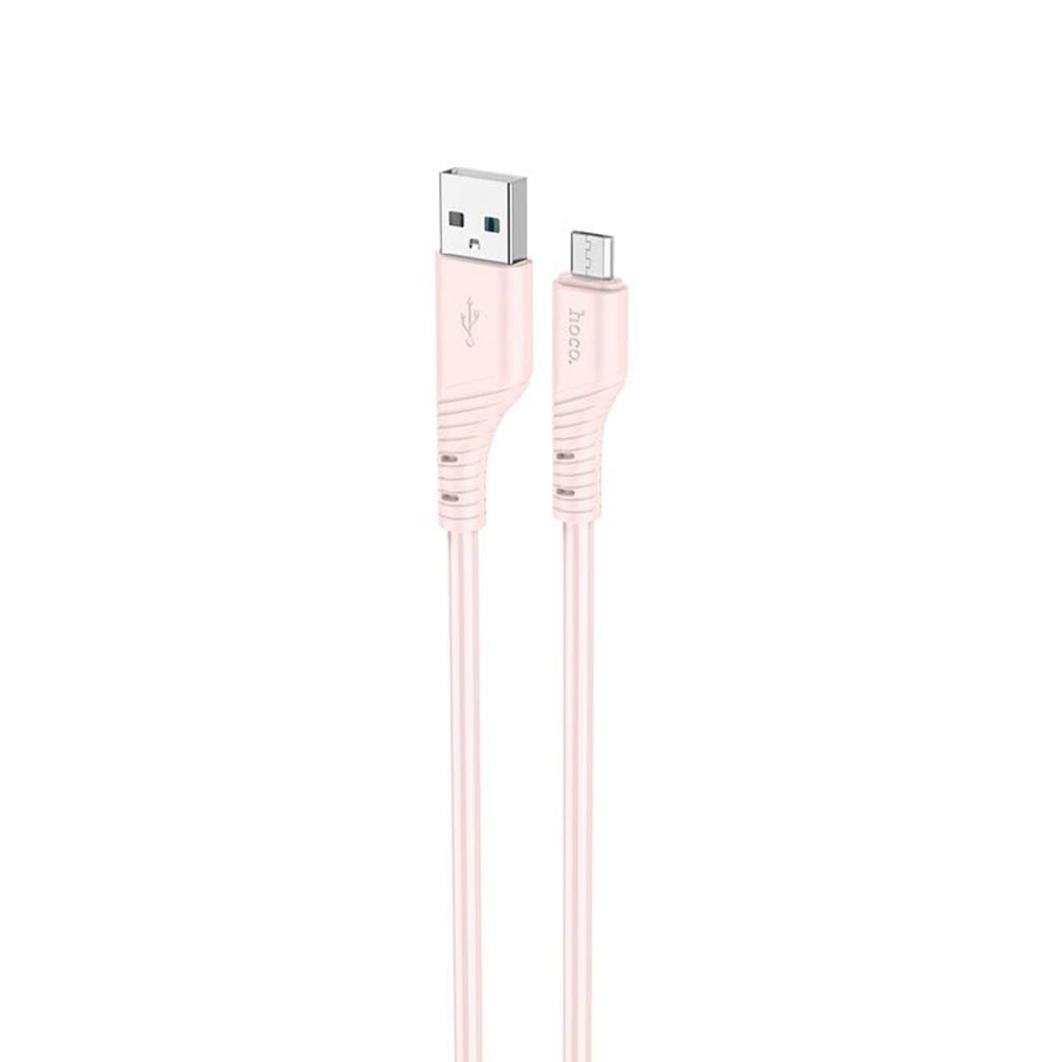 Кабель HOCO X97 Crystal USB to Micro-USB color silicone charging data cable 1m 2.4A Light Pink