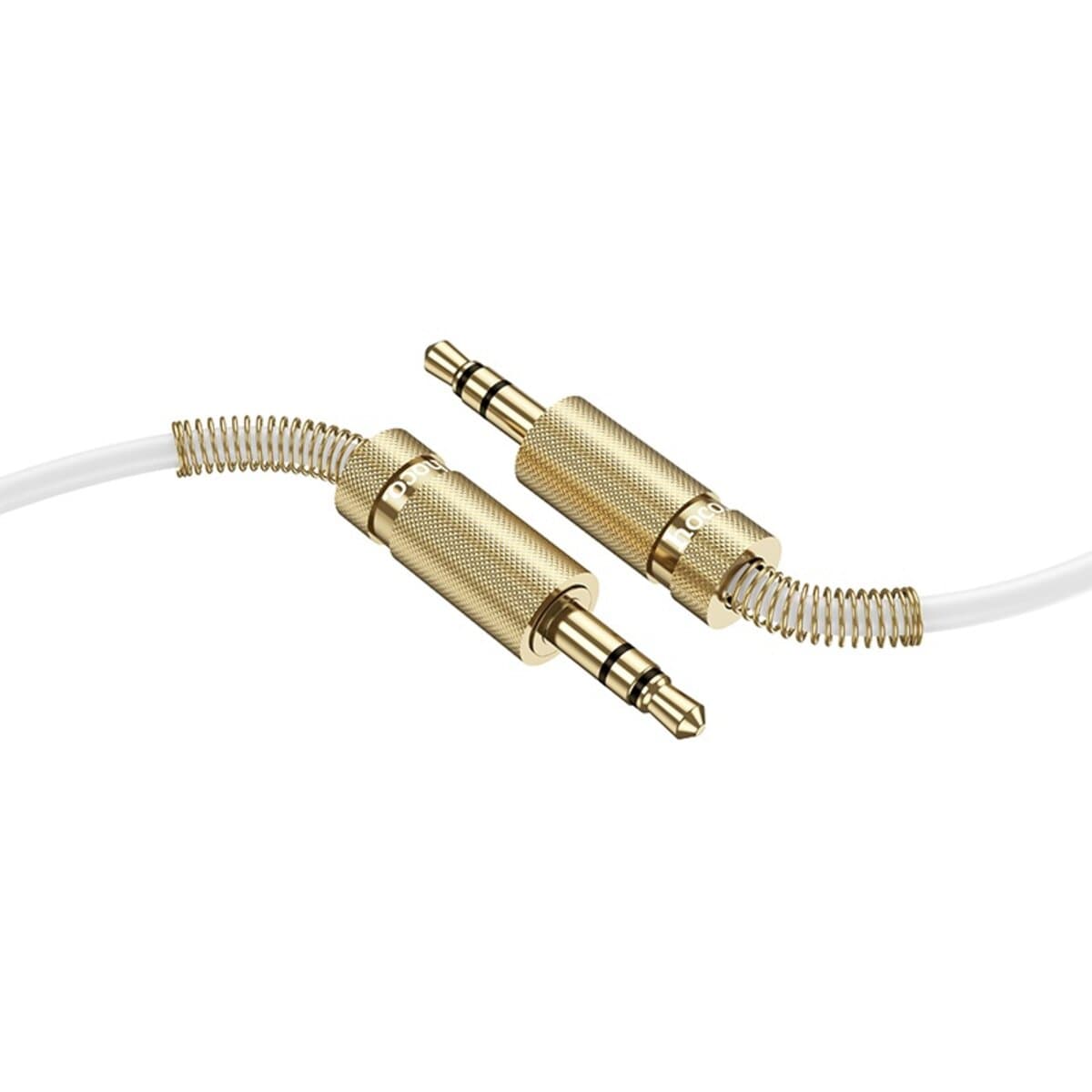 Аудиокабель пружина HOCO UPA31 AUX 3.5mm to 3.5mm 3м White
