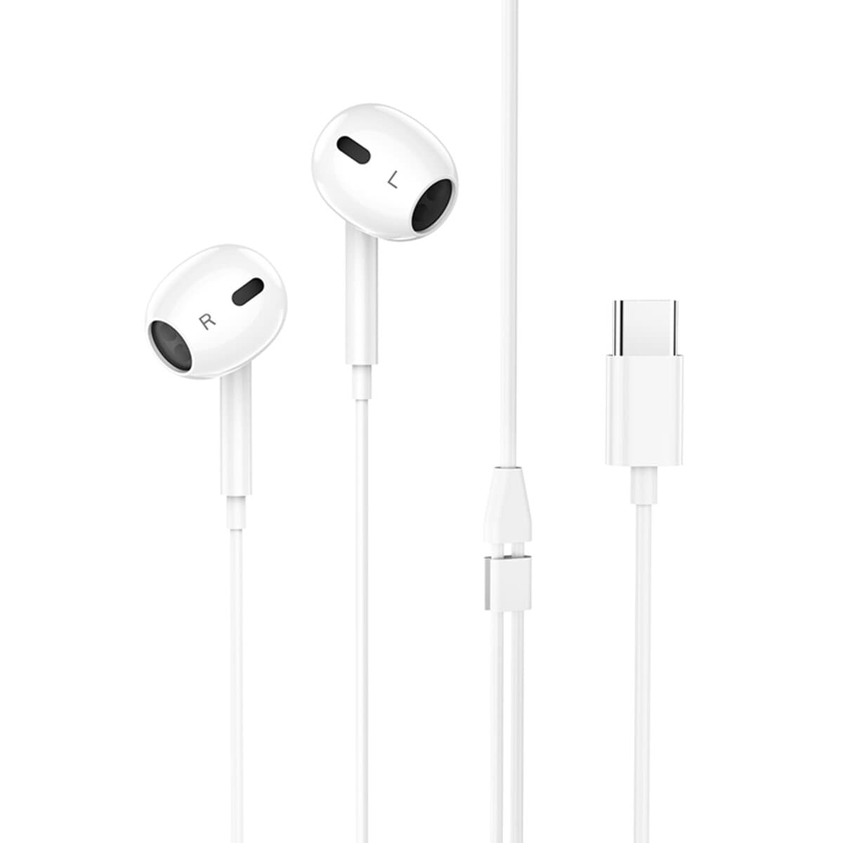 Дротові навушники HOCO M1 Max crystal earphones Type-C with mic 1.2м White
