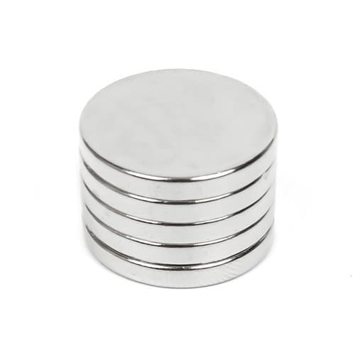 Комплект сильних круглих сильних неодимових магнітів 20x3мм N35 10шт Silver (285768)