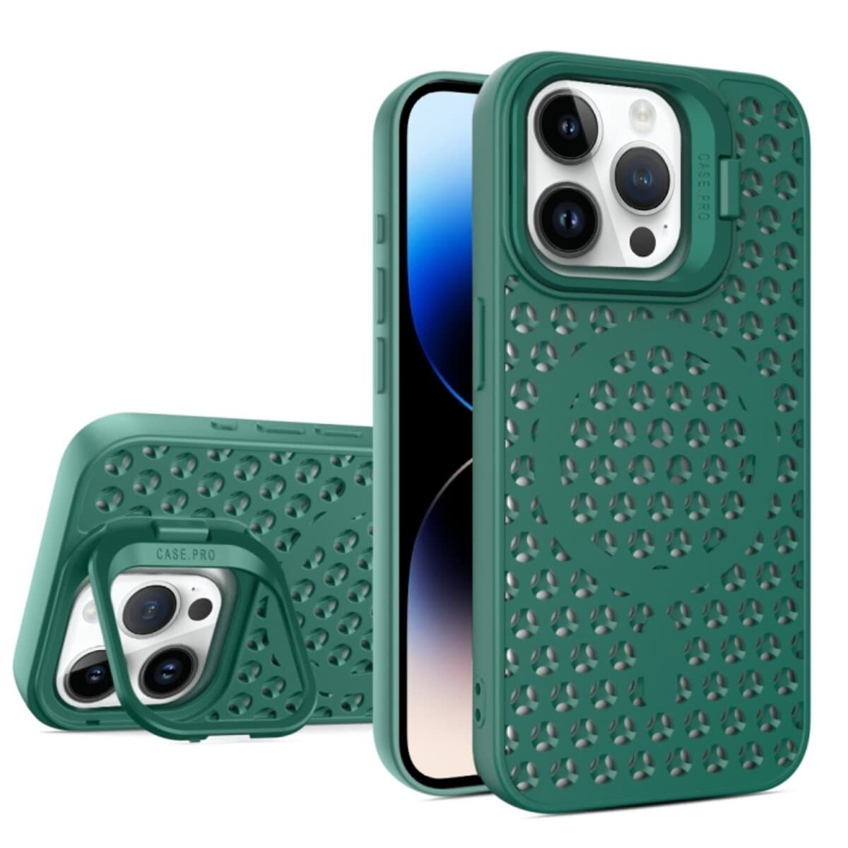 Защитный чехол-накладка Cosmic Grater Stand для Apple iPhone 14 Pro Dark Green (GRASTiP14PDarkGreen)