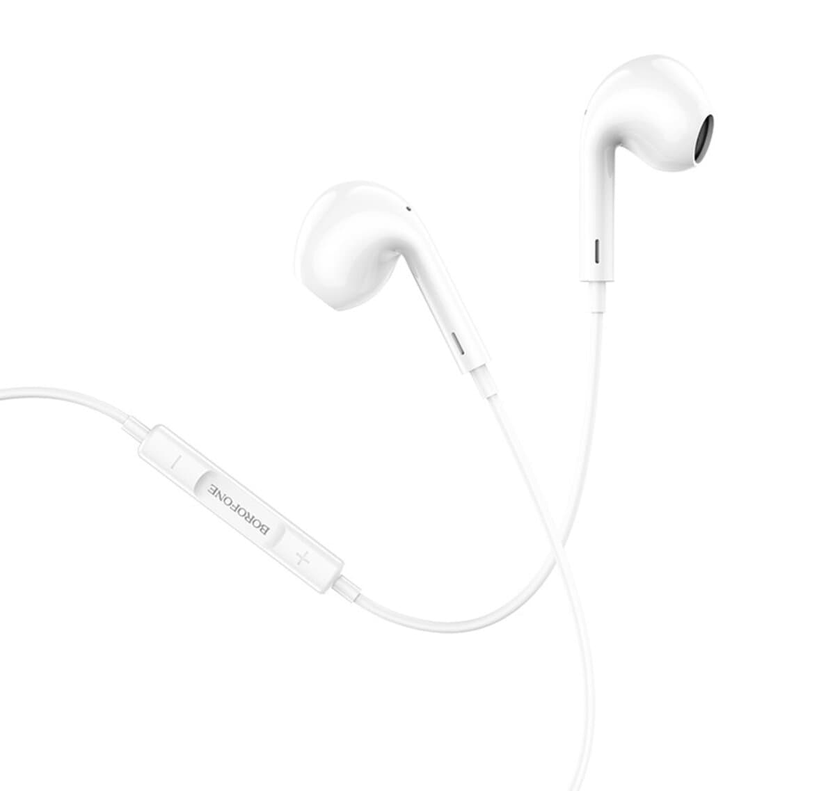 Дротові навушники BOROFONE BM30 Max Acoustic wire control earphones with mic Lightning 1.2м White (BM30MLW)