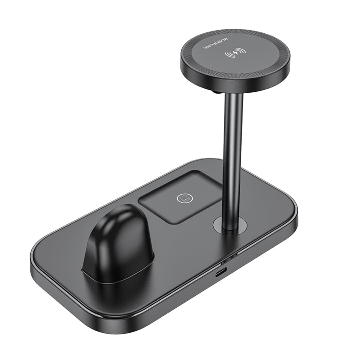 Бездротовий зарядний пристрій QI BOROFONE BQ29 Feliz 3-in-1 Wireless Fast Charger QC3.0 Black