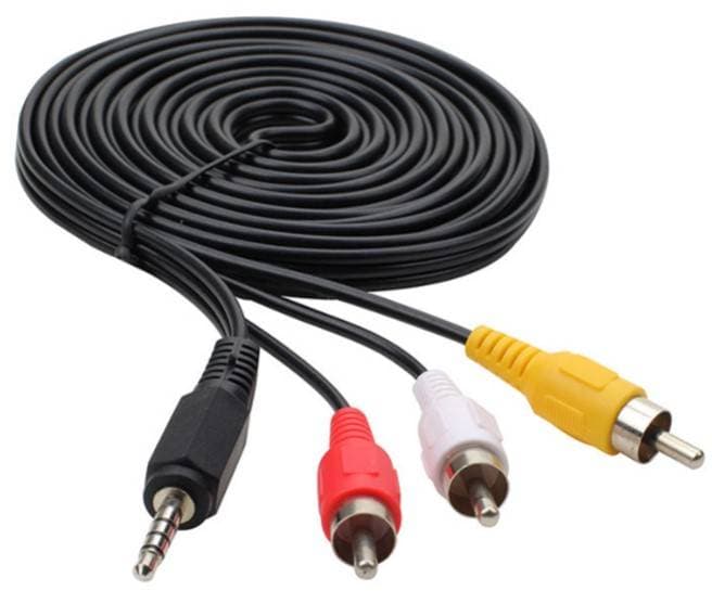 Кабель S0496 AV 3.5мм M to 3xRCA 3м Black