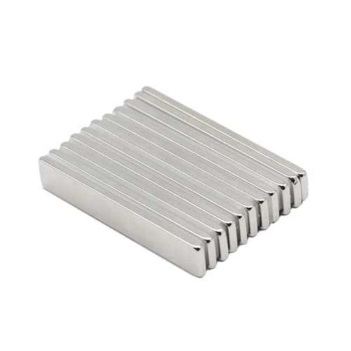 Комплект сильних прямокутних неодимових магнітів 60x10x3мм N35 10шт Silver (510558)