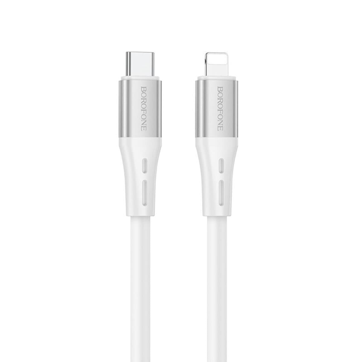 Кабель BOROFONE BX88 Solid Type-C to Lightning PD silicone charging data cable 1m 3A 20W White (BX88LPW)