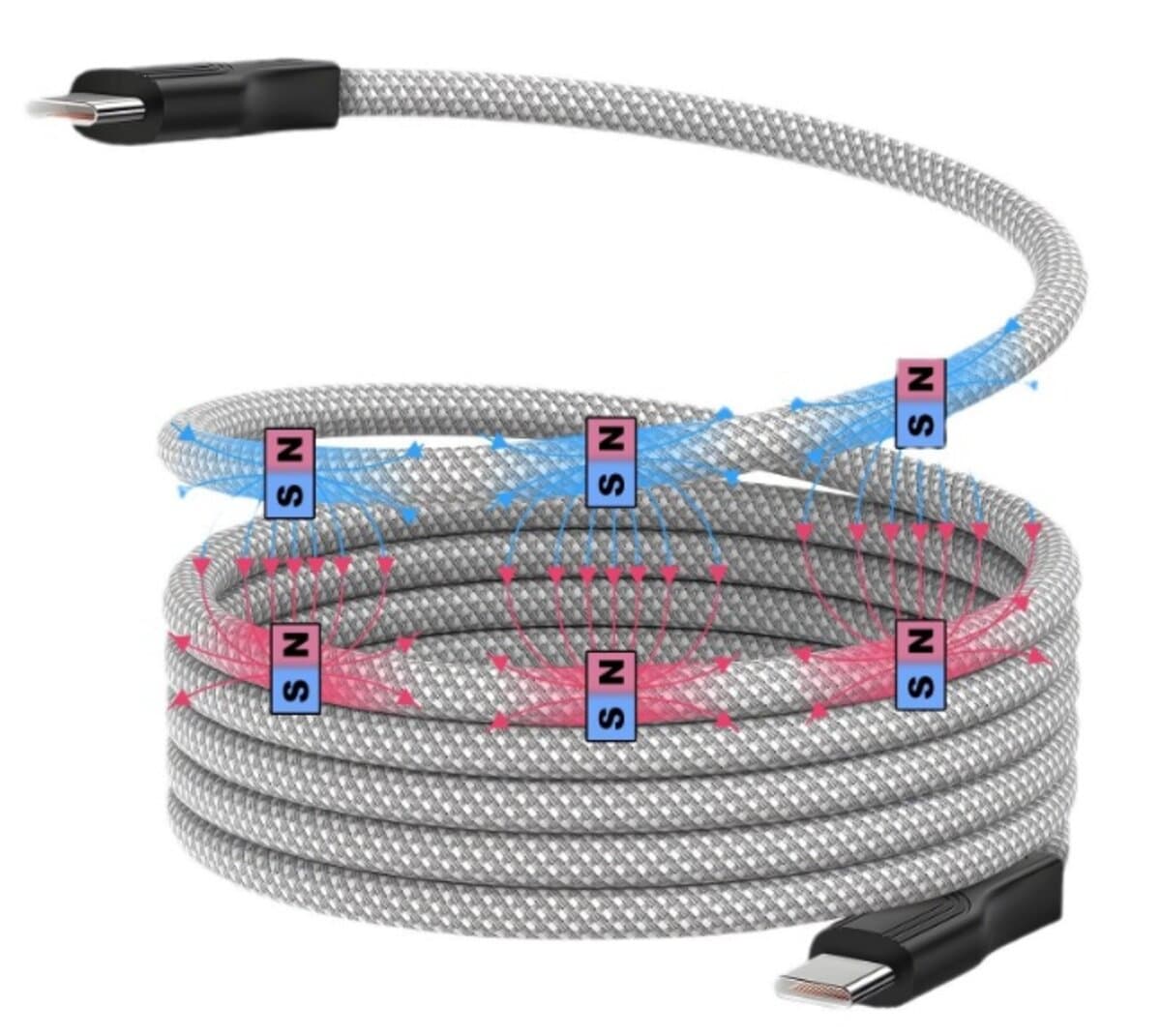 Кабель NN SN3 Magnetic USB to Lightning 1m 100W Grey (NNSN3)