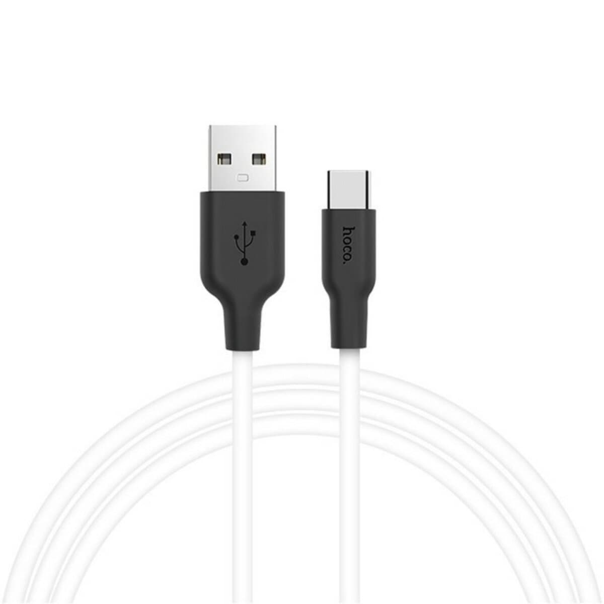 Кабель HOCO X21 USB to Type-C 2A 1m silicone TPE connectors White
